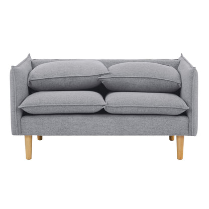 Sinatra 2 Seater Fabric Sofa Lounge Couch Grey - Cosy Abode