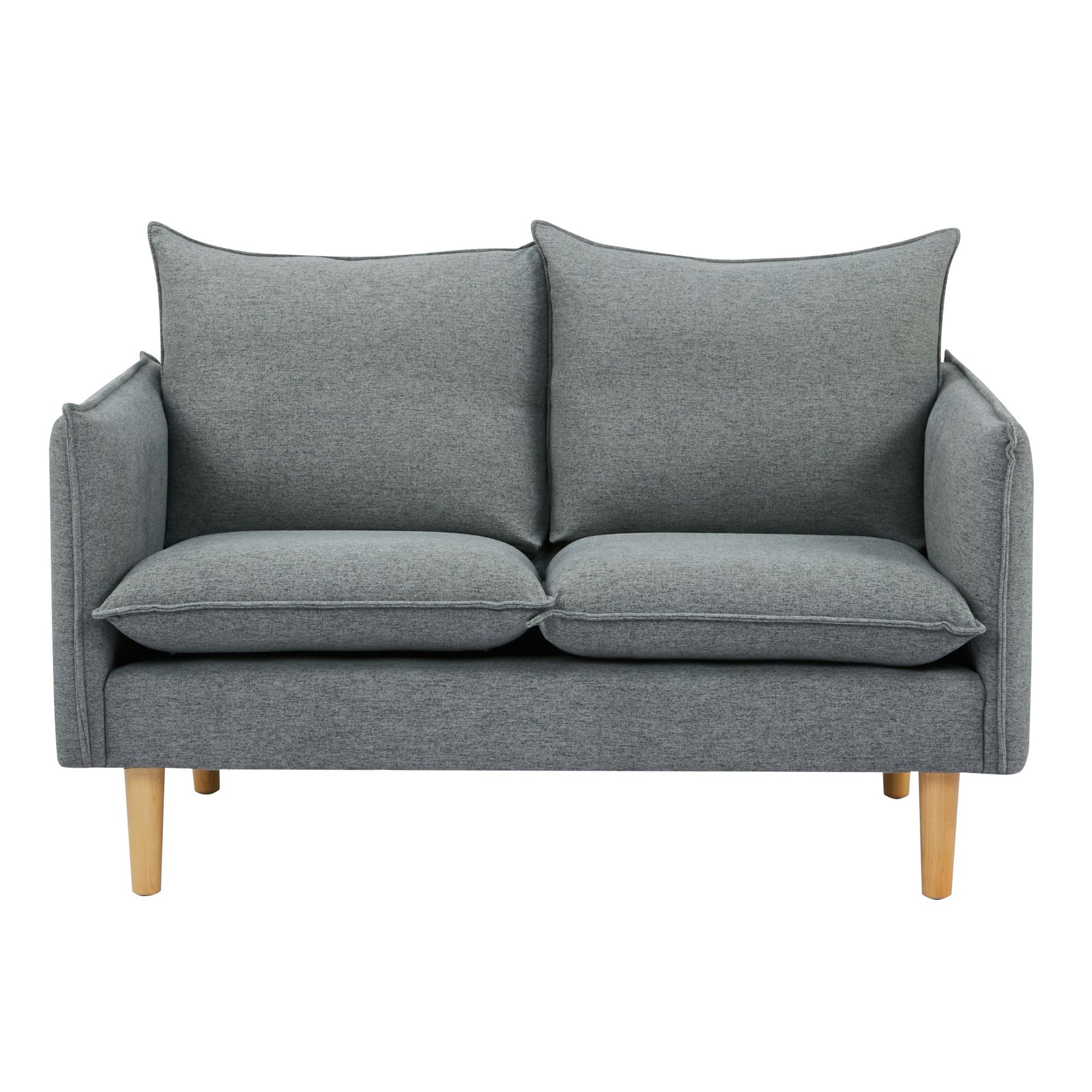Sinatra 2 Seater Fabric Sofa Lounge Couch Dark Grey - Cosy Abode