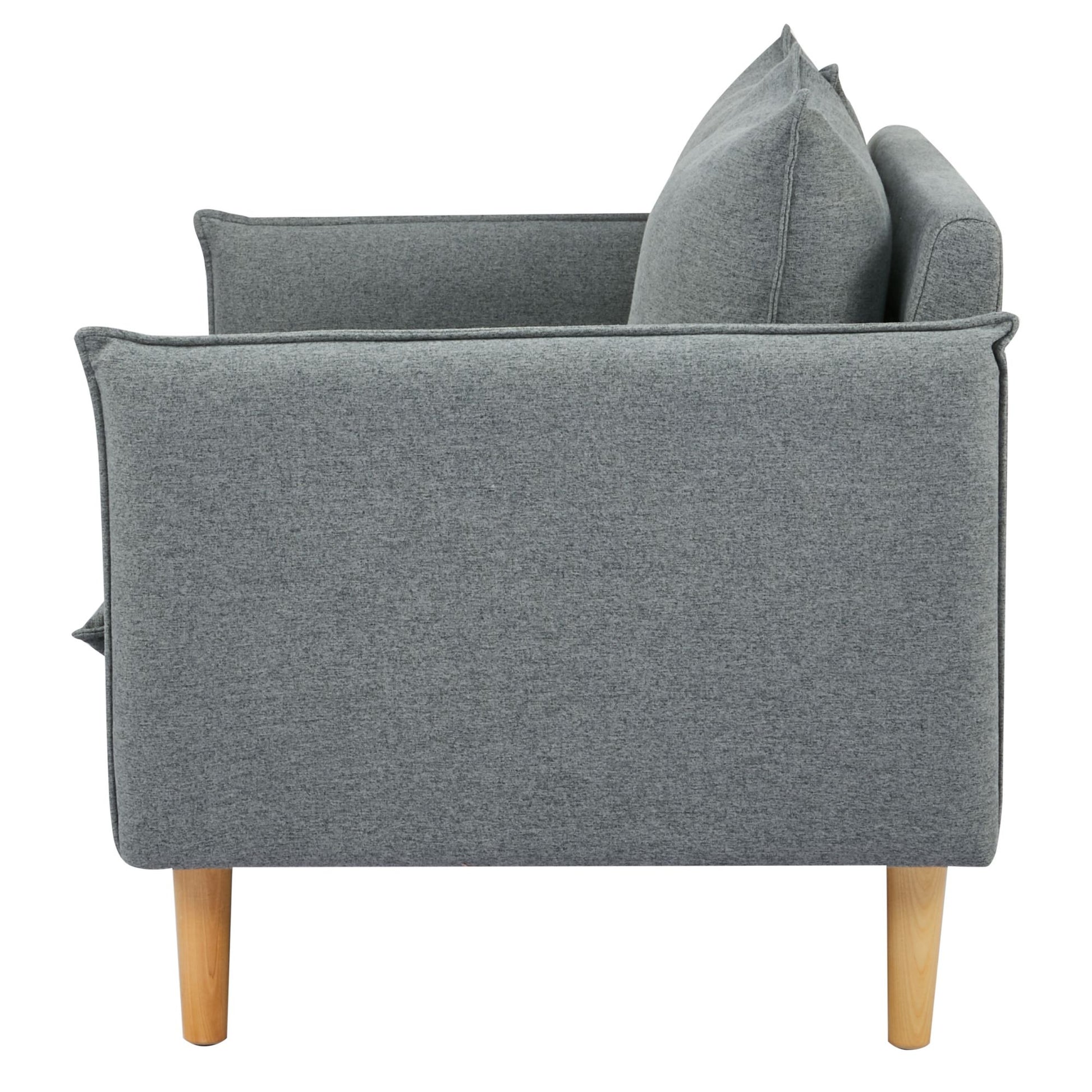 Sinatra 2 Seater Fabric Sofa Lounge Couch Dark Grey - Cosy Abode