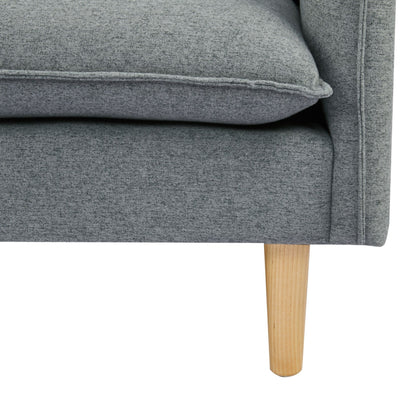 Sinatra 2 Seater Fabric Sofa Lounge Couch Dark Grey - Cosy Abode