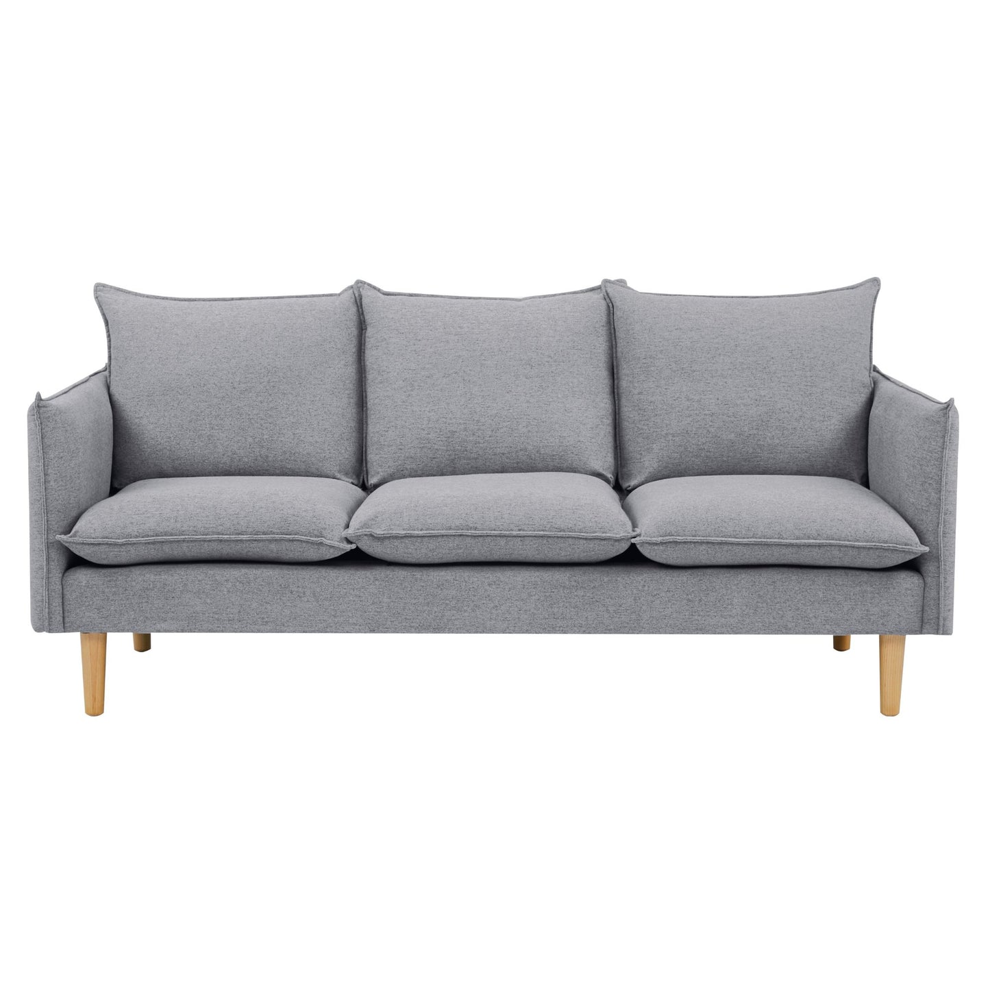 Sinatra 3 Seater Fabric Sofa Lounge Couch Grey - Cosy Abode
