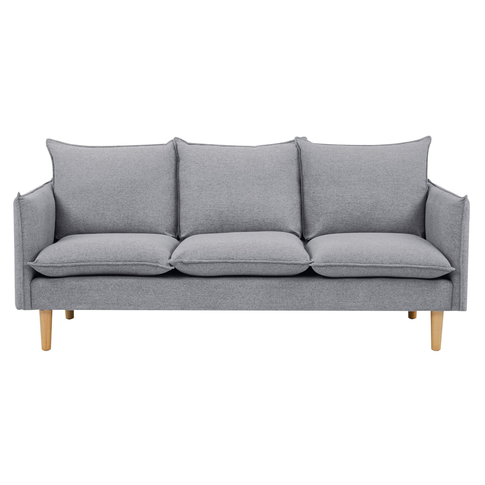 Sinatra 3 Seater Fabric Sofa Lounge Couch Grey - Cosy Abode