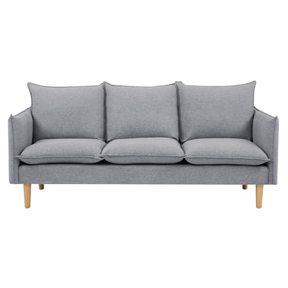 Sinatra 3 Seater Fabric Sofa Lounge Couch Grey - Cosy Abode