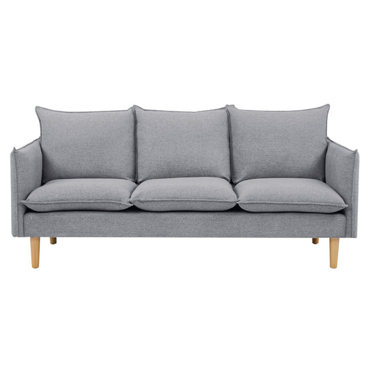 Sinatra 3 Seater Fabric Sofa Lounge Couch Grey - Cosy Abode