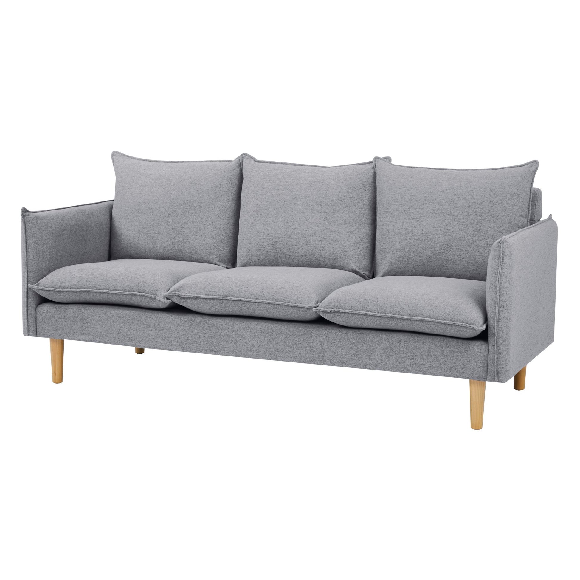 Sinatra 3 Seater Fabric Sofa Lounge Couch Grey - Cosy Abode