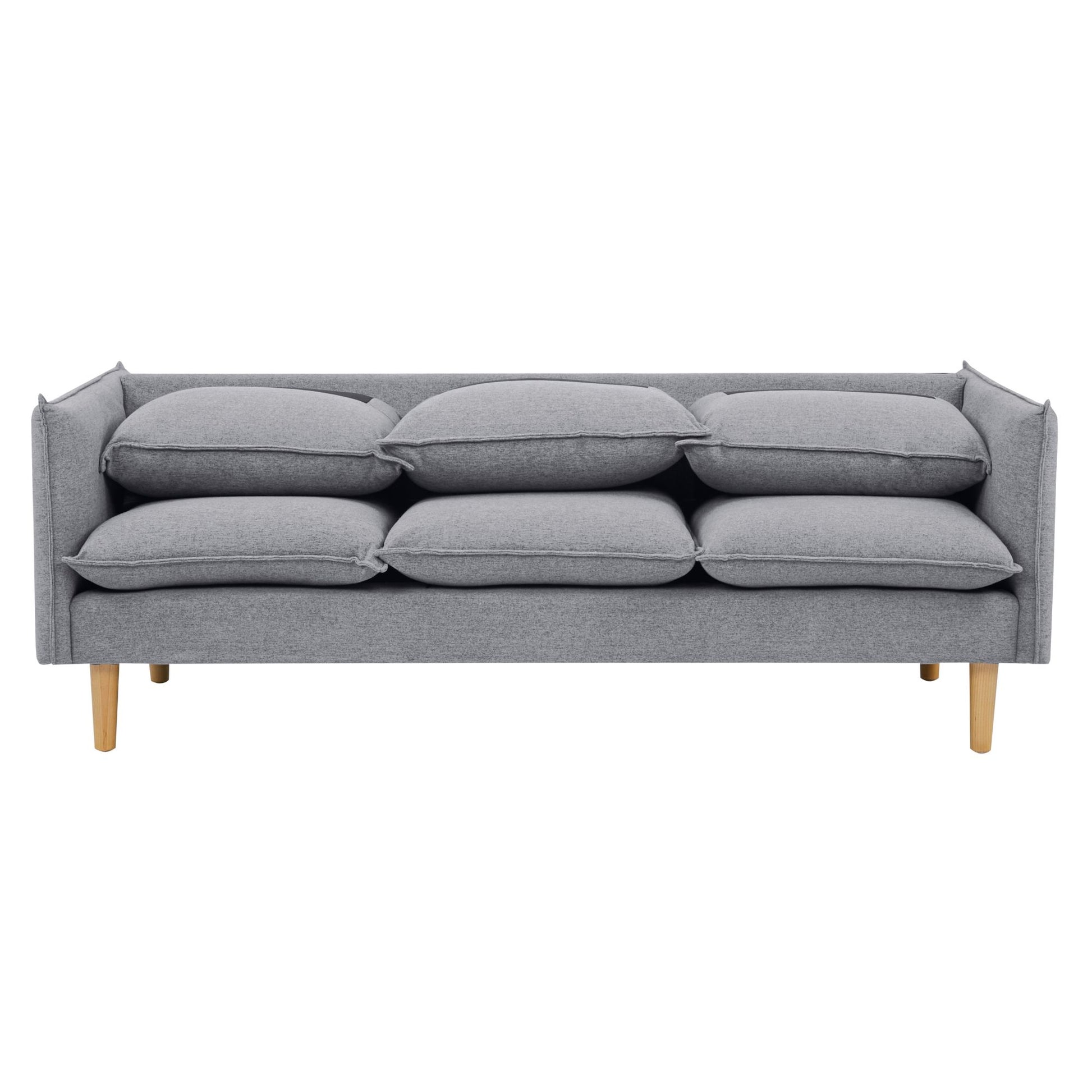 Sinatra 3 Seater Fabric Sofa Lounge Couch Grey - Cosy Abode