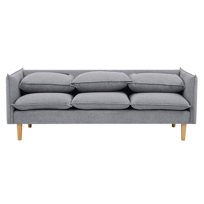 Sinatra 3 Seater Fabric Sofa Lounge Couch Grey - Cosy Abode