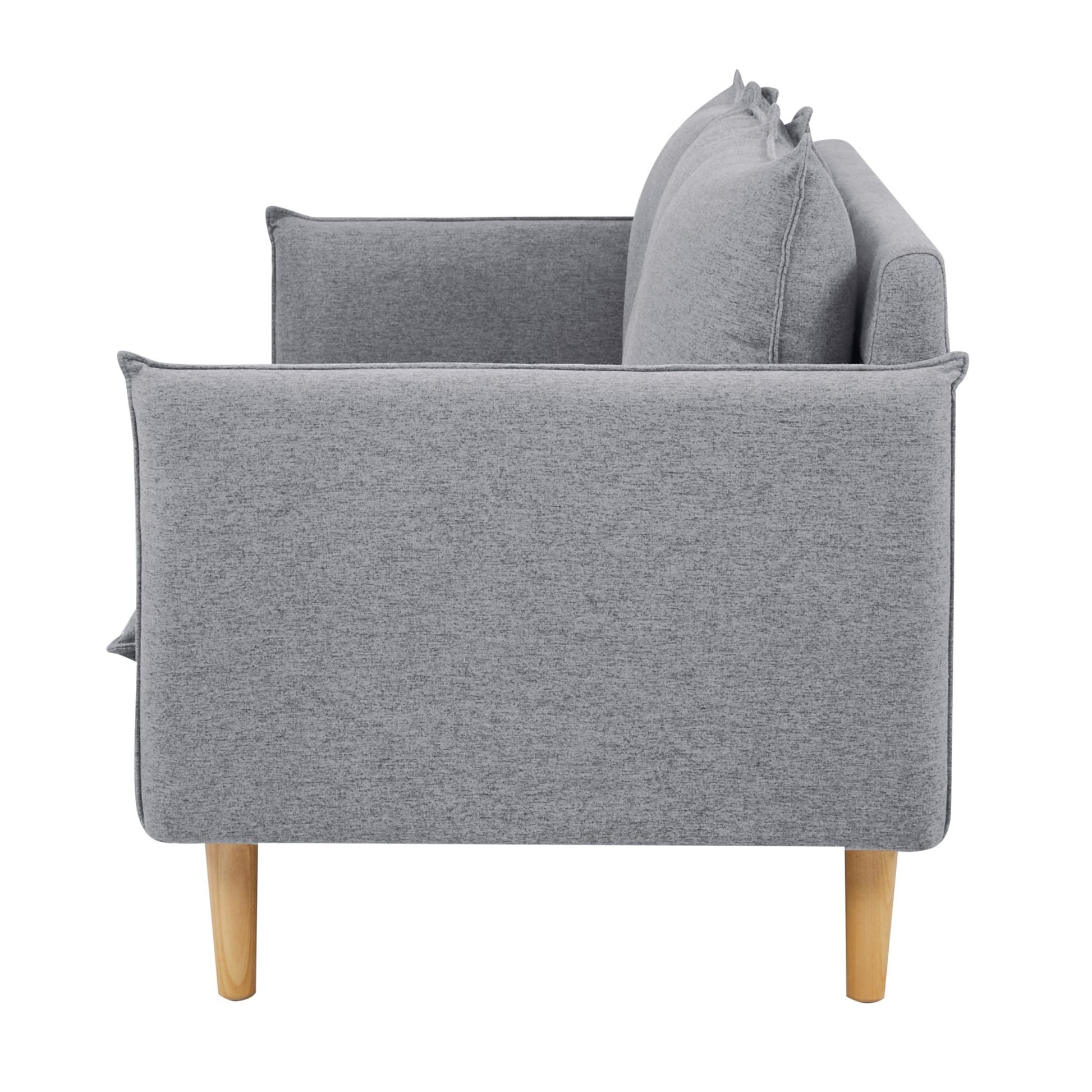 Sinatra 3 Seater Fabric Sofa Lounge Couch Grey - Cosy Abode