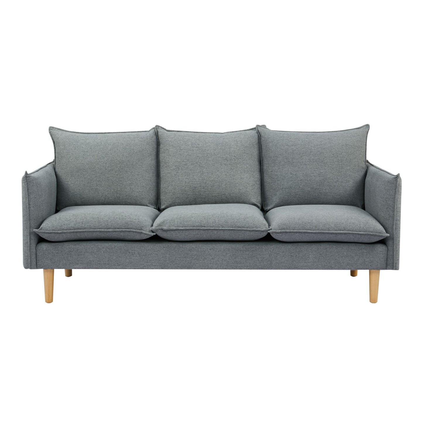 Sinatra 3 Seater Fabric Sofa Lounge Couch Dark Grey - Cosy Abode