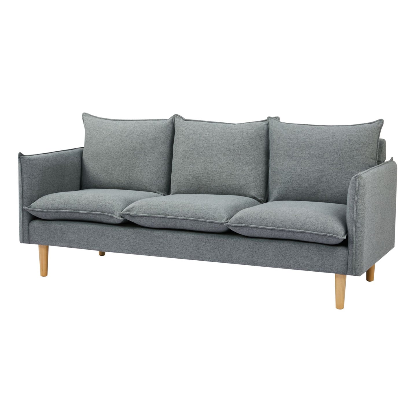 Sinatra 3 Seater Fabric Sofa Lounge Couch Dark Grey - Cosy Abode