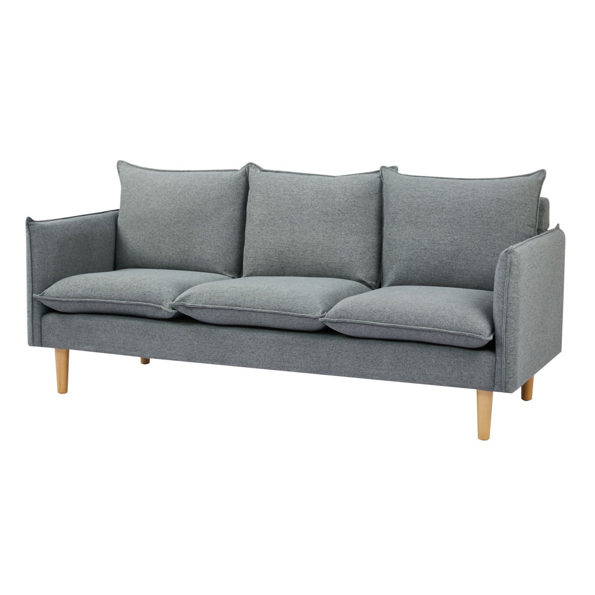 Sinatra 3 Seater Fabric Sofa Lounge Couch Dark Grey - Cosy Abode