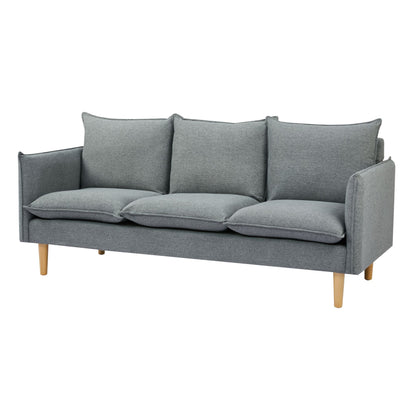 Sinatra 3 Seater Fabric Sofa Lounge Couch Dark Grey - Cosy Abode