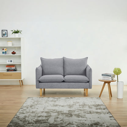 Sinatra 2 + 3 Seater Fabric Sofa Lounge Couch Grey - Cosy Abode