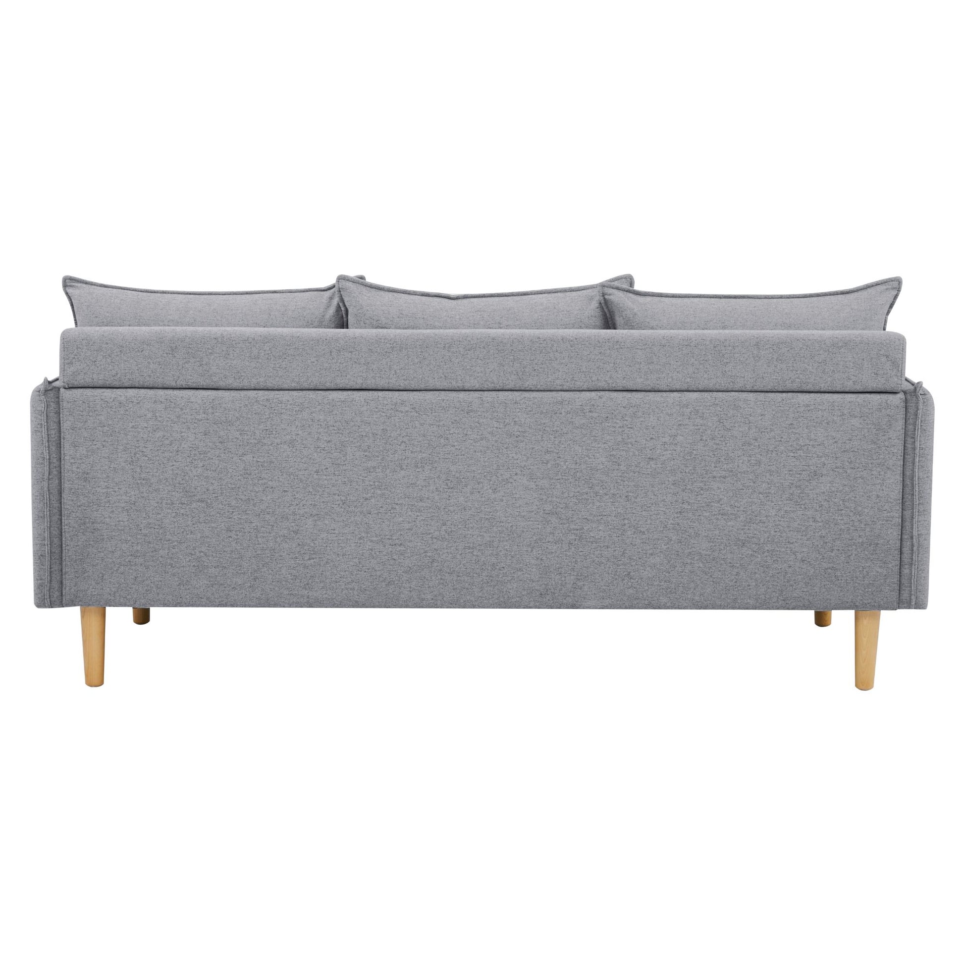 Sinatra 2 + 3 Seater Fabric Sofa Lounge Couch Grey - Cosy Abode