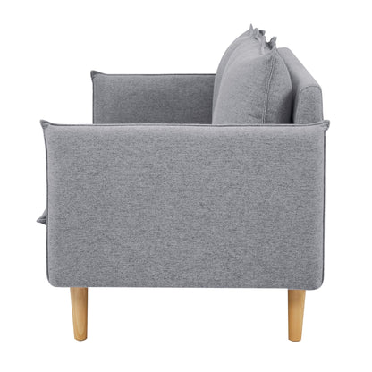 Sinatra 2 + 3 Seater Fabric Sofa Lounge Couch Grey - Cosy Abode