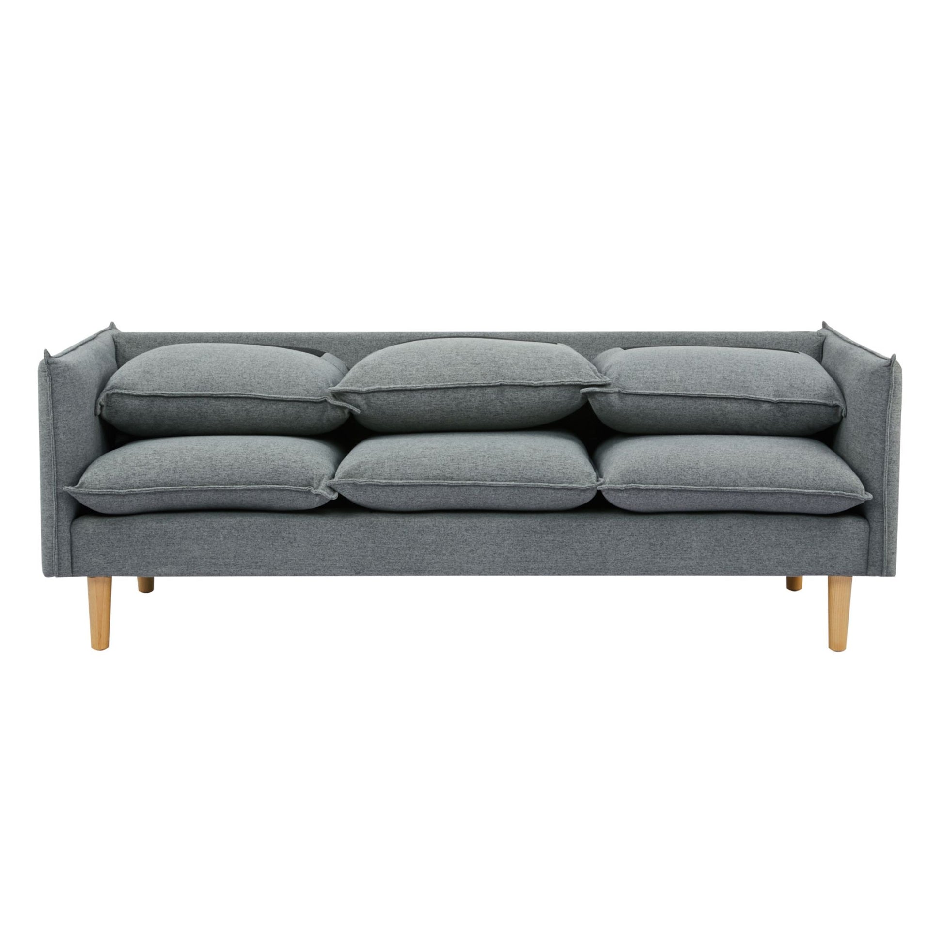 Sinatra 2 + 3 Seater Fabric Sofa Lounge Couch Dark Grey - Cosy Abode
