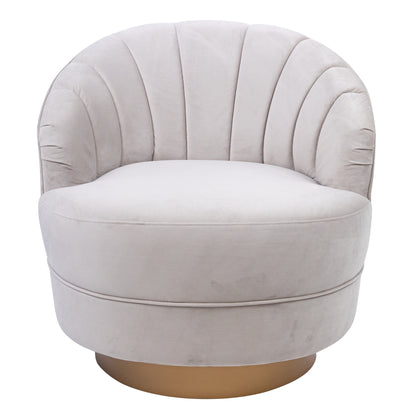 Bronte Fabric Swivel Occasional Chair Lounge Seat Cream - Cosy Abode