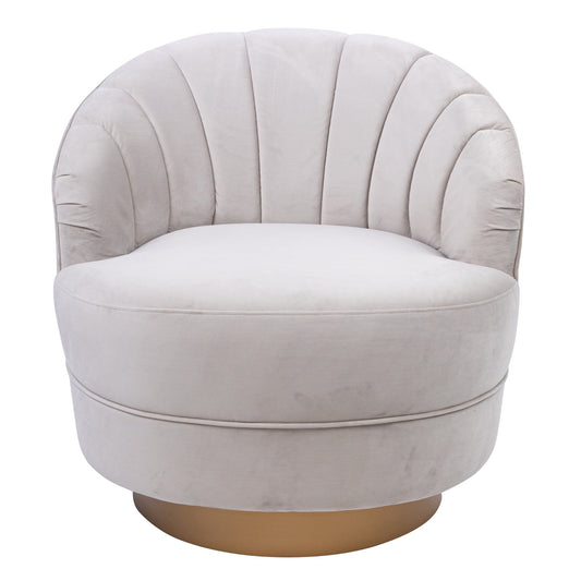 Bronte Fabric Swivel Occasional Chair Lounge Seat Cream - Cosy Abode