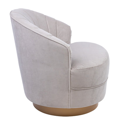 Bronte Fabric Swivel Occasional Chair Lounge Seat Cream - Cosy Abode