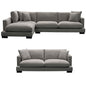 Royalty 3 + 3 Seater Sofa Fabric Uplholstered Left Chaise Lounge Couch - Grey - Cosy Abode