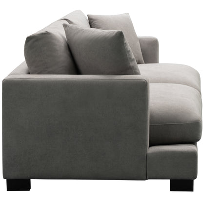 Royalty 3 + 3 Seater Sofa Fabric Uplholstered Left Chaise Lounge Couch - Grey - Cosy Abode