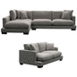 Royalty 3 + 2 Seater Sofa Fabric Uplholstered Left Chaise Lounge Couch - Grey - Cosy Abode