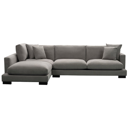 Royalty 3 Seater Sofa Fabric Uplholstered Left Chaise Lounge Couch - Grey - Cosy Abode
