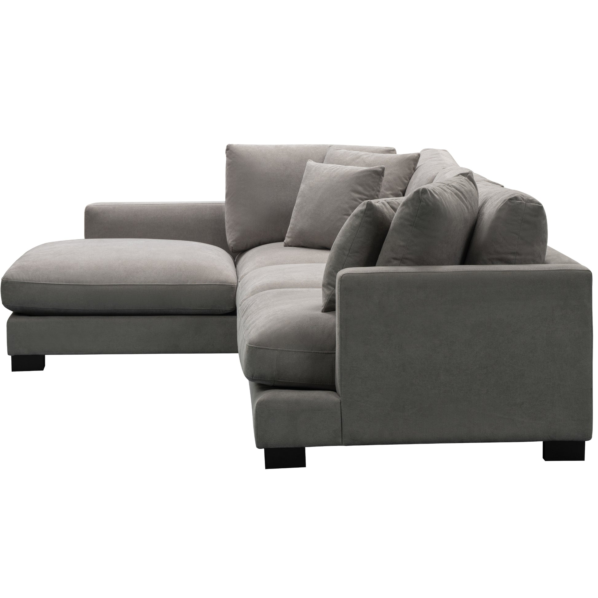 Royalty 3 Seater Sofa Fabric Uplholstered Left Chaise Lounge Couch - Grey - Cosy Abode