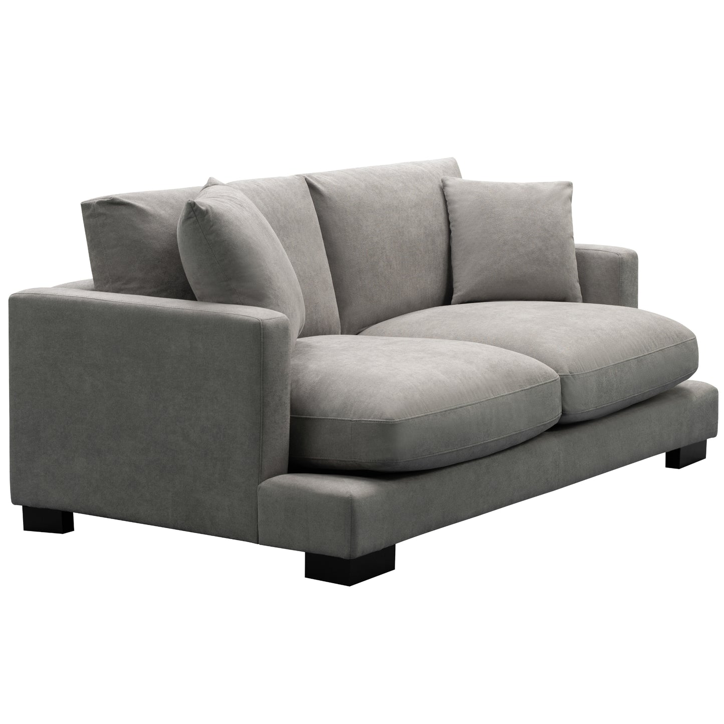 Royalty 2 Seater Sofa Fabric Uplholstered Lounge Couch - Grey - Cosy Abode
