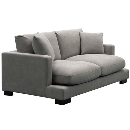 Royalty 2 Seater Sofa Fabric Uplholstered Lounge Couch - Grey - Cosy Abode