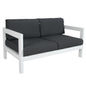 Outie 2 Seater Outdoor Sofa Lounge Aluminium Frame White - Cosy Abode