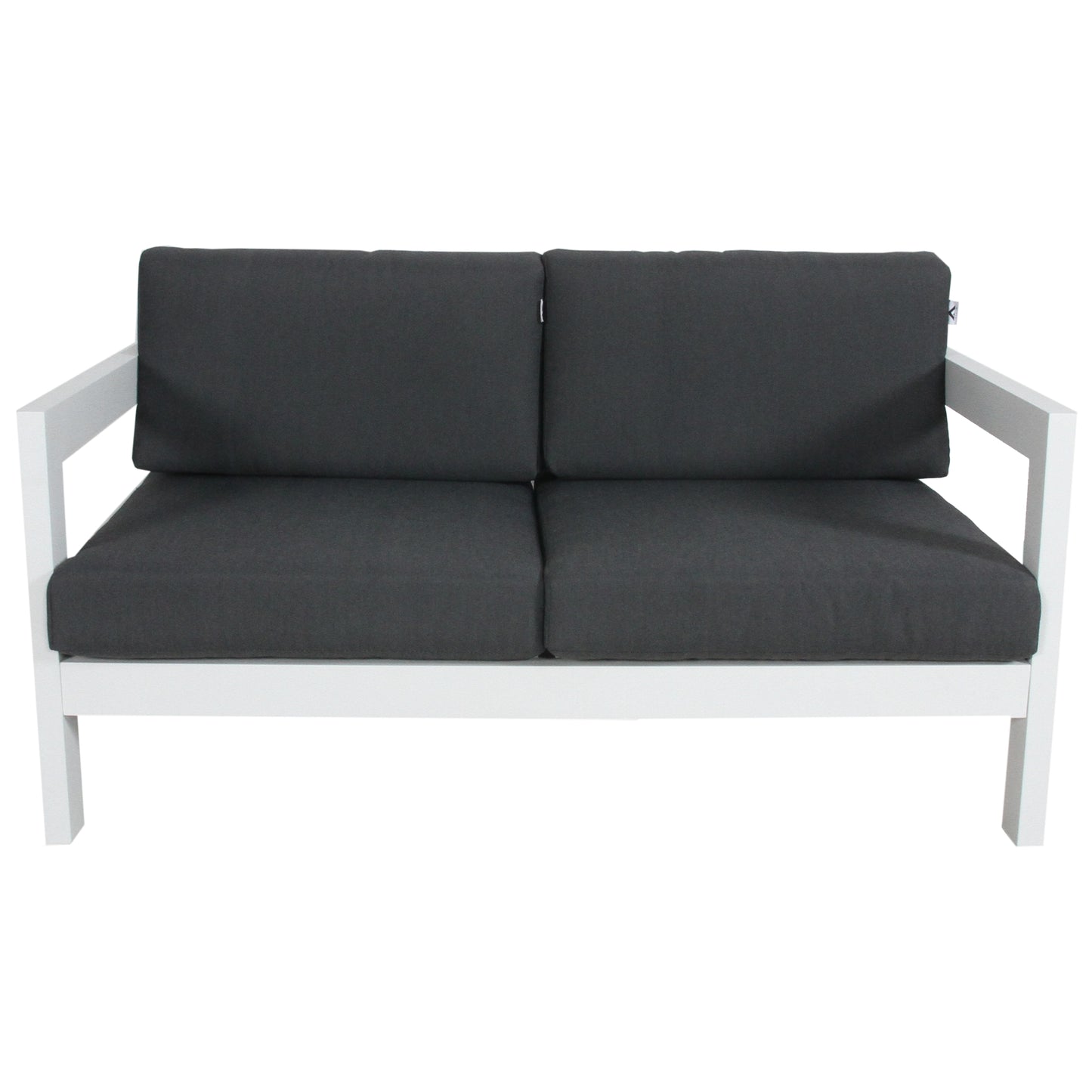 Outie 2 Seater Outdoor Sofa Lounge Aluminium Frame White - Cosy Abode