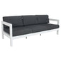 Outie 3 Seater Outdoor Sofa Lounge Aluminium Frame White - Cosy Abode