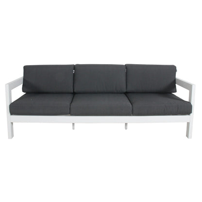 Outie 3 Seater Outdoor Sofa Lounge Aluminium Frame White - Cosy Abode