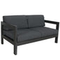 Outie 2 Seater Outdoor Sofa Lounge Aluminium Frame Charcoal - Cosy Abode