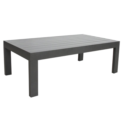 Outie 4pc Set 1+1+2 Seater Outdoor Sofa Lounge Coffee Table Aluminium Charcoal - Cosy Abode
