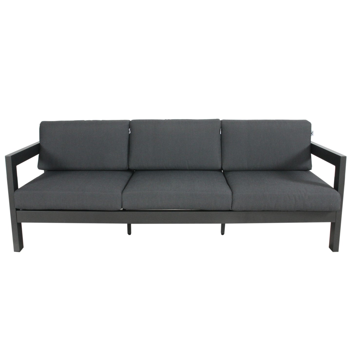 Outie 3pc Set 1+1+3 Seater Outdoor Sofa Lounge Aluminium Frame Charcoal - Cosy Abode