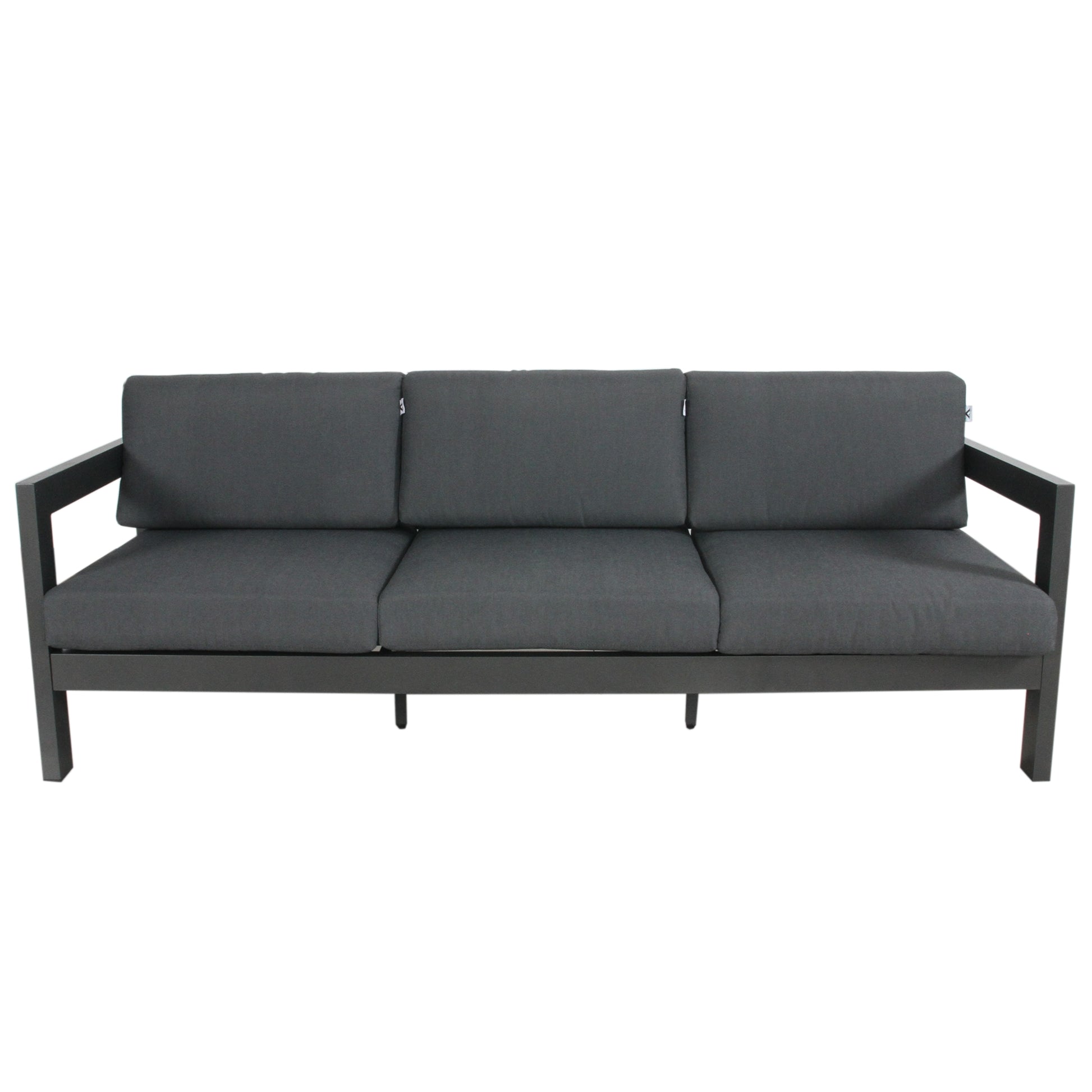 Outie 3pc Set 1+1+3 Seater Outdoor Sofa Lounge Aluminium Frame Charcoal - Cosy Abode