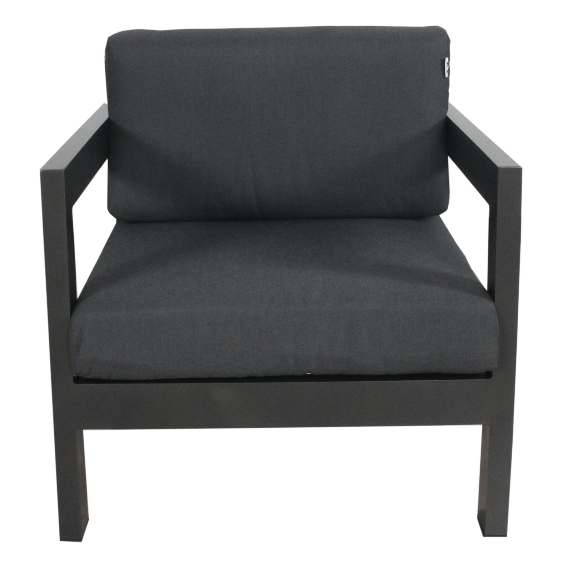 Outie 2pc Set 1+2 Seater Outdoor Sofa Lounge Aluminium Frame Charcoal - Cosy Abode