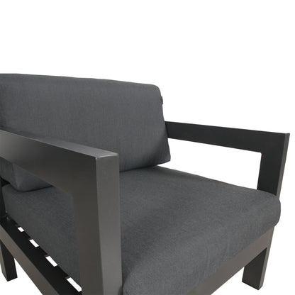 Outie 2pc Set 1+2 Seater Outdoor Sofa Lounge Aluminium Frame Charcoal - Cosy Abode