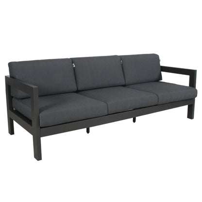Outie 4pc Set 1+2+3 Seater Outdoor Sofa Lounge Coffee Table Aluminium Charcoal - Cosy Abode