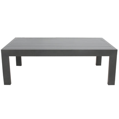 Outie 4pc Set 1+2+3 Seater Outdoor Sofa Lounge Coffee Table Aluminium Charcoal - Cosy Abode