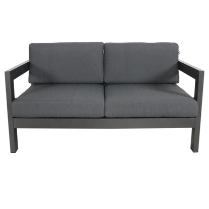 Outie 2pc Set 2+2 Seater Outdoor Sofa Lounge Aluminium Frame Charcoal - Cosy Abode