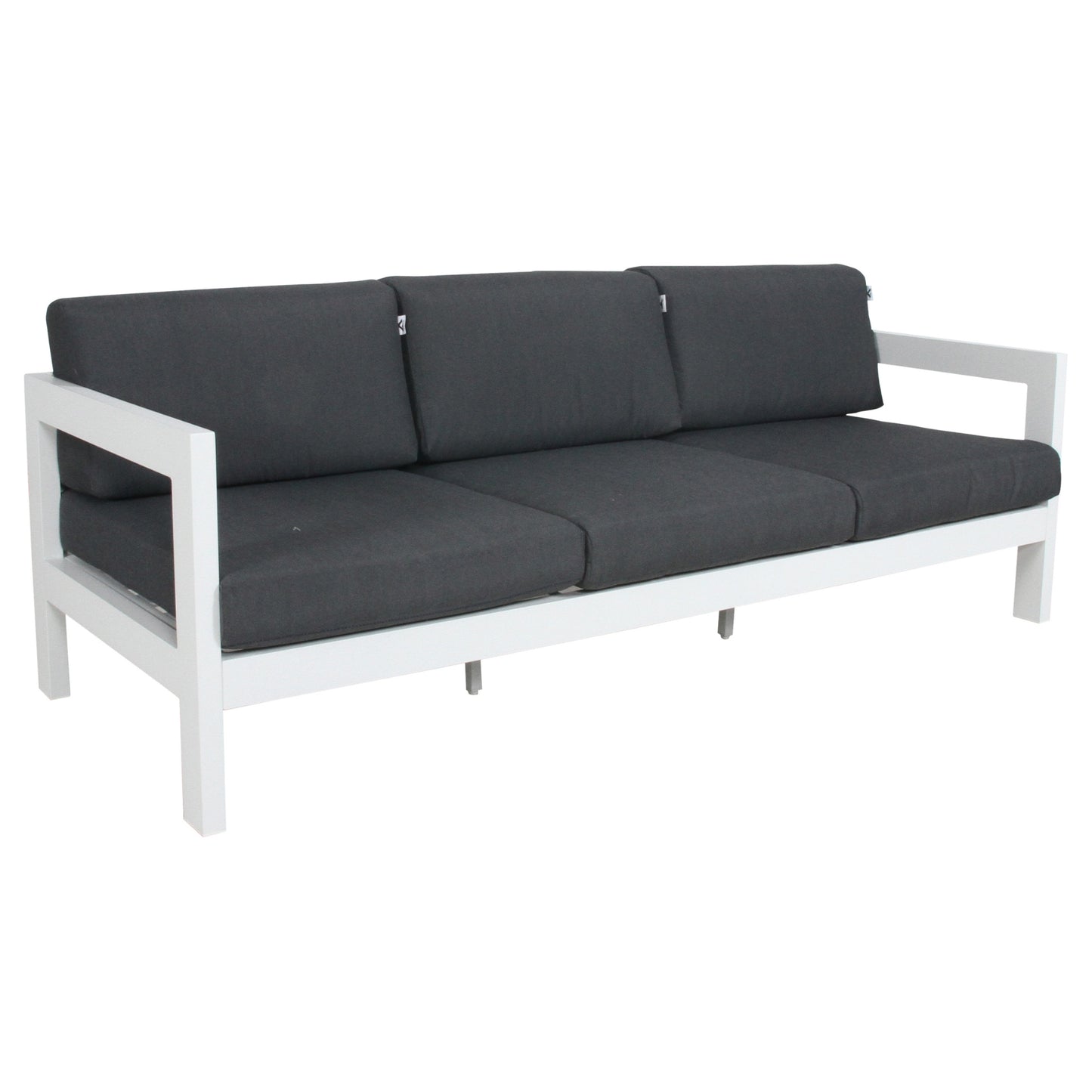 Outie 4pc Set 1+2+3 Seater Outdoor Sofa Lounge with Coffee Table in Aluminium - White - Cosy Abode