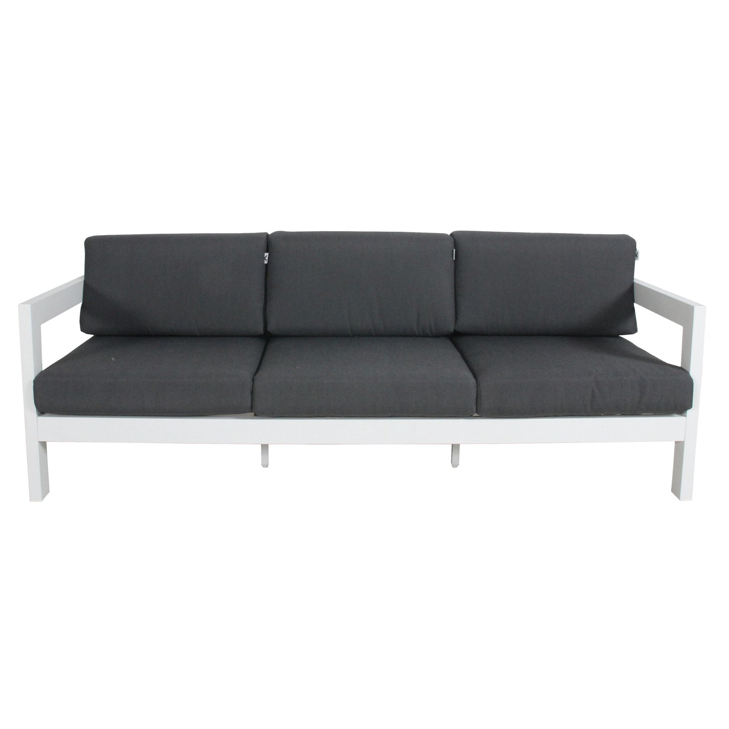Outie 4pc Set 1+2+3 Seater Outdoor Sofa Lounge with Coffee Table in Aluminium - White - Cosy Abode