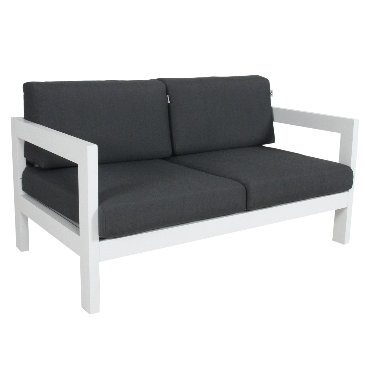 Outie 4pc Set 1+2+3 Seater Outdoor Sofa Lounge with Coffee Table in Aluminium - White - Cosy Abode