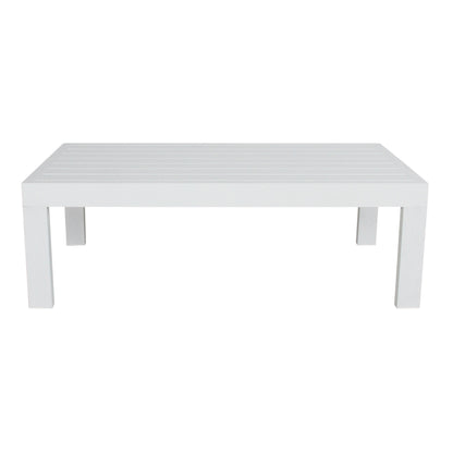 Outie 4pc Set 1+2+3 Seater Outdoor Sofa Lounge with Coffee Table in Aluminium - White - Cosy Abode