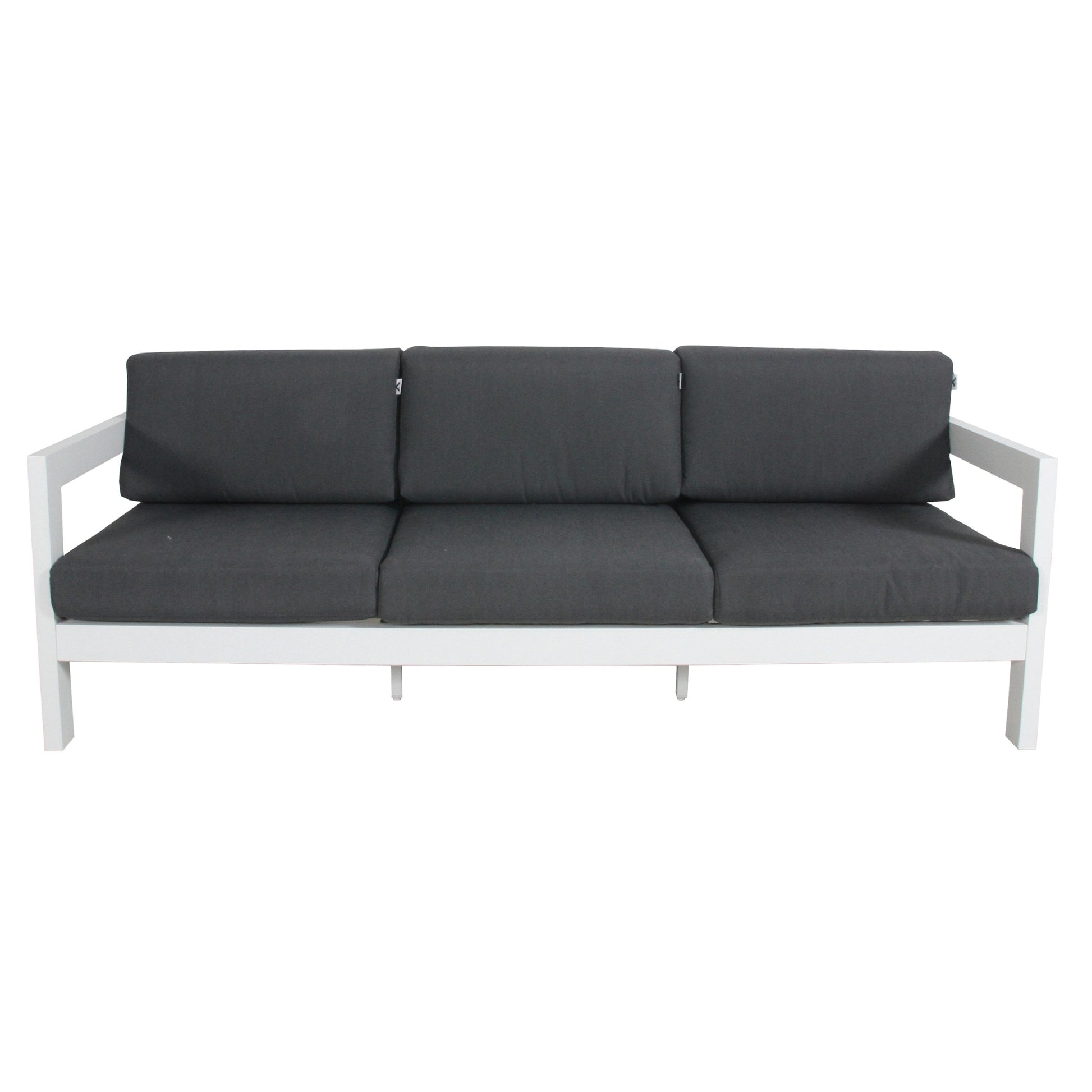Outie 2pc Set 2+3 Seater Outdoor Sofa Lounge Aluminium Frame White - Cosy Abode