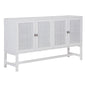Jasmine Sideboard Buffet Table 160cm 4 Door Mindi Wood Rattan - White - Cosy Abode
