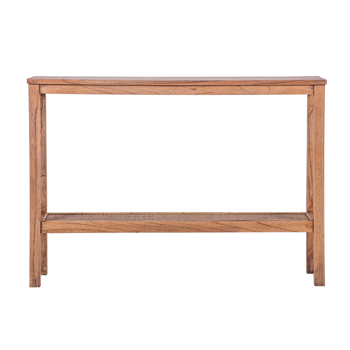 Jasmine Console Hallway Entry Table 110cm Mindi Timber Wood Rattan  - Brown - Cosy Abode